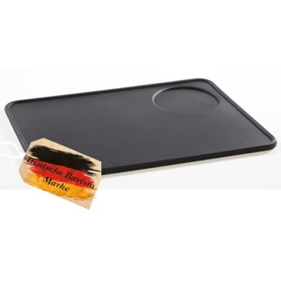 Afbeelding van VIENESSO siliconen sabotagemat de perfecte voor alle maten, barista accessoires elke professional, onderlaag schermhouders, sabotagebakje (zwart, 20x15 cm)