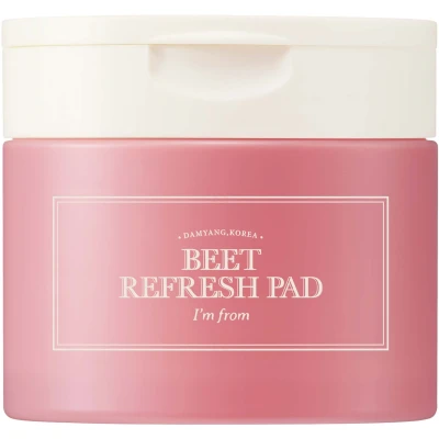 Afbeelding van I&#039;m from Beet Refresh Pad 60 vellen, Triple Layered Pads Houden 260 ml Essence, 20% Rode bietenextract uit Korea, Vol Vocht met een Plak biet, Vitaliteit voor Saaie, Ruwe Huid