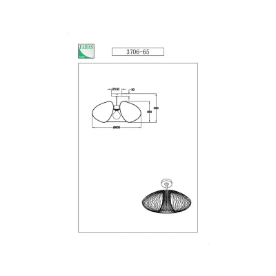 Afbeelding van Fabas Luce Fassa plafondlamp, goud mat afgewerkt, Ø 60 cm, metaal