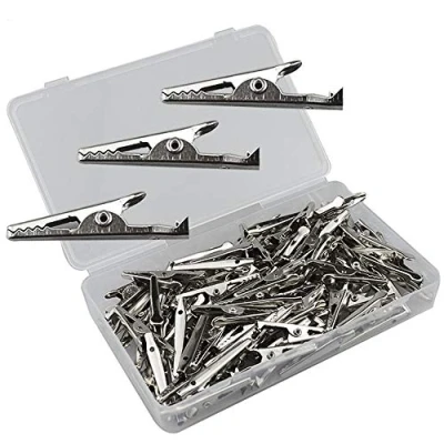 Afbeelding van Senven 100Pcs Krokodilklemme, Clip Alligator Metallprüfklemmen Test durch Elektrikerarbeit, Metallisolierklemme Batterie Krokodilklemmen