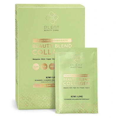 Afbeelding van Plent Beauty Care Blend Viscollageen Kiwi Limoen (30 sachets = 30 dagen) Met 12 actieve ingrediënten ter ondersteuning van huid, haar, nagels en botten