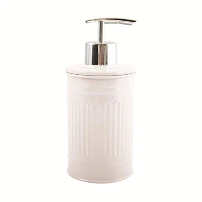 Afbeelding van MSV Zeeppompje/dispenser Industrial metaal wit 7.5 x 17 cm 250 ml Zeeppompjes