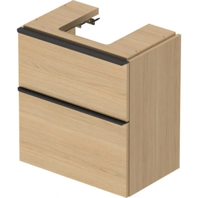 Afbeelding van Duravit D Neo wastafelonderkast 58.4x62.5x44.2cm 2 lades Natuur eiken Mat