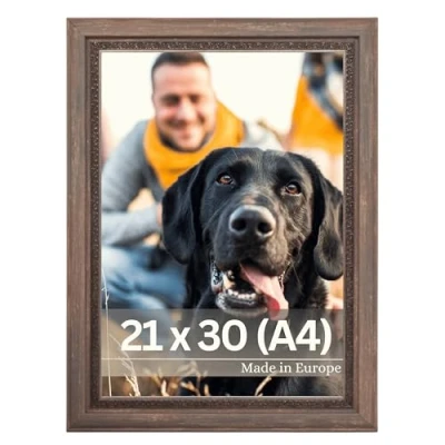 Afbeelding van Victor Fotolijst &#039;Boho&#039; Bruin 21x30 cm Staaf: 30x16mm Vintage Decoratief Rustiek A4 20x30 Landhuis