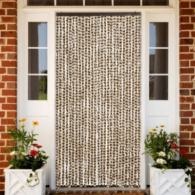Afbeelding van Vliegengordijn 118x220 cm chenille beige en bruin
