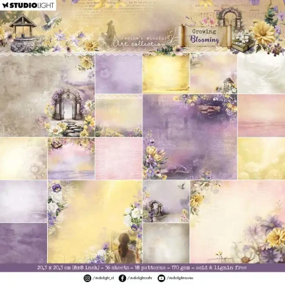 Afbeelding van Designer paper Pad Background Growing &amp; Blooming nr.320