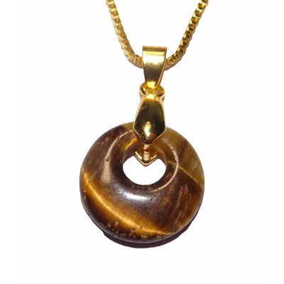 Afbeelding van Tijgeroog Mini Donut Hanger Verguld