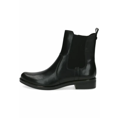 Afbeelding van CAPRICE Chelsea Boots voor dames, leer, plat, breedte G, Black Nappa, 40 EU