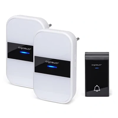 Afbeelding van Aigostar Draadloze Deurbel 2HVKR Met 2 ontvangers Plug&amp;Play AC 3 Regelbaar volume 36 Melodieën Wit