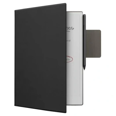 Afbeelding van kwmobile e reader hoesje compatibel met Remarkable Paper Pro hoes Ereader case geïntegreerde penhouder Kunstleer in zwart