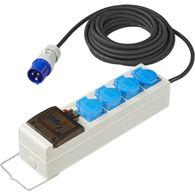 Afbeelding van Pro Plus Tent /vouwwagen Stekkerdoos 10 meter 3 x 1.5 mm2 Stopcontacten MCCB ALS 2 USB