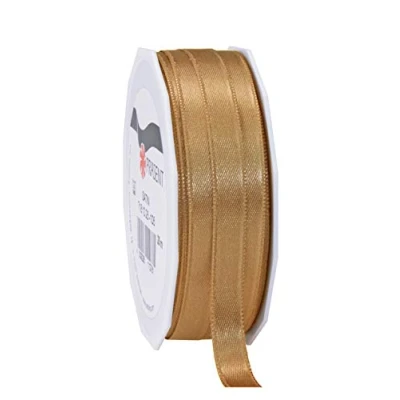 Afbeelding van PRÄSENT C.E. Pattberg satijnen goud, 25 m lint voor het inpakken van geschenken, 10 mm breed, cadeaulint decoreren en knutselen, decoratielint, gelegenheid