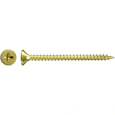 Afbeelding van Fischer 551066 Spaanplaatschroeven 3 mm 35 Kruiskop Pozidriv Staal Galvanisch verzinkt geel gechromateerd 1000 stuk(s)