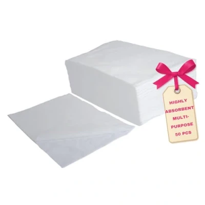 Afbeelding van LALILL Geperforeerde wegwerphanddoeken, 50 stuks, 70 x 40 cm, van vliesstof, wegwerphanddoek, voor kapsalon, schoonheidssalon, cosmetica, pedicuregeneeskunde, ziekenhuis, sauna, hotel