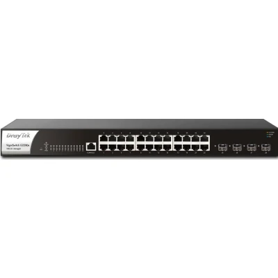 Afbeelding van Draytek VigorSwitch G2280x Managed Gigabit Ethernet (10/100/1000) 1U Zwart, Staal