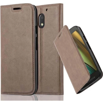 Afbeelding van Cadorabo Hoesje geschikt voor Motorola MOTO E3 in KOFFIE BRUIN Beschermhoes Case magnetische sluiting Cover