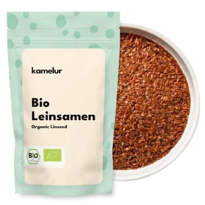 Afbeelding van Kamelur biologisch lijnzaad geheel (500 g) bruin zonder toevoegingen