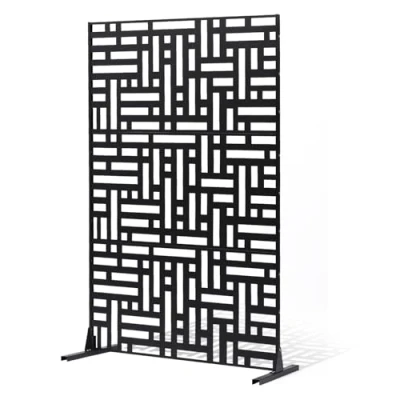 Afbeelding van VEVOR Screen Room Divider Privacy Scherm Partitie Metaal 120x50.8x193cm Zwart