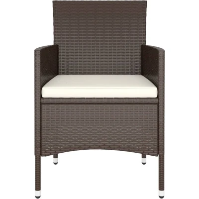 Afbeelding van vidaXL 5 delige Bistroset poly rattan en gehard glas bruin