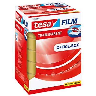 Afbeelding van tesa OFFICE BOX 57379 00002 01 tesafilm Transparant (l x b) 66 m 25 mm 6 stuk(s)
