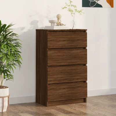 Afbeelding van Dressoir 60x35x98,5 cm bewerkt hout bruin eikenkleur