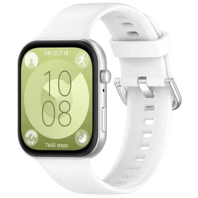 Afbeelding van Siliconen bandje met gesp Wit Huawei Fit 3