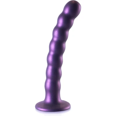 Afbeelding van Ouch! Beaded Siliconen G Spot dildo 16,5 cm metallic paars
