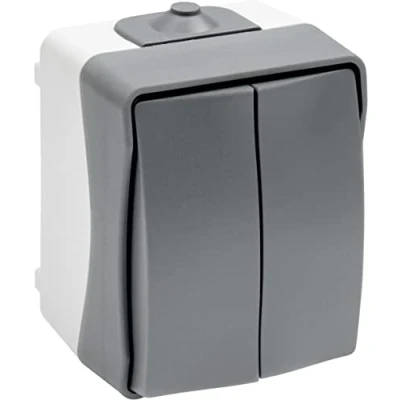 Afbeelding van Meister Serieschakelaar Cave 1 voudig opbouwmontage IP44 spatwaterdicht voor vochtige ruimtes &amp; buiten tot kabeldoorsnede 2,5 mm² grijs/lichtschakelaar / 7407070