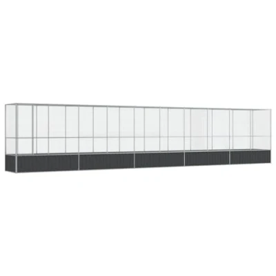 Afbeelding van vidaXL Volière met verlengstuk 1042,5x107x212 m staal zilverkleurig