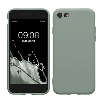 Afbeelding van kwmobile telefoonhoesje geschikt voor Apple iPhone SE (2022) / (2020) 8 7 Hoesje smartphone Precisie camera uitsnede In Regenwashed groen