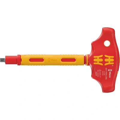 Afbeelding van Wera 05005121001 410 I VDE A Geïsoleerde Adapterschroevendraaier Met T greep En Ratelfunctie 1/4&quot;