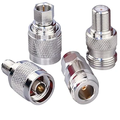 Afbeelding van TUOLNK N naar F coaxiale adapterset HF coaxadapter type bus stekker voor verlengkabel 4 stuks