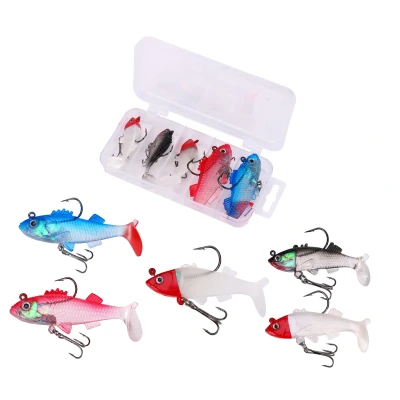 Afbeelding van Fish4All Swimbait Box 3 6cm 8g &amp; 8cm 15g (5 Stuks) Shad