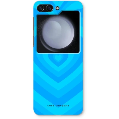 Afbeelding van Case Company® hoesje geschikt voor Samsung Galaxy Z Flip5 Hart Blauw Soft Cover Telefoonhoesje Bescherming aan alle Kanten en Schermrand