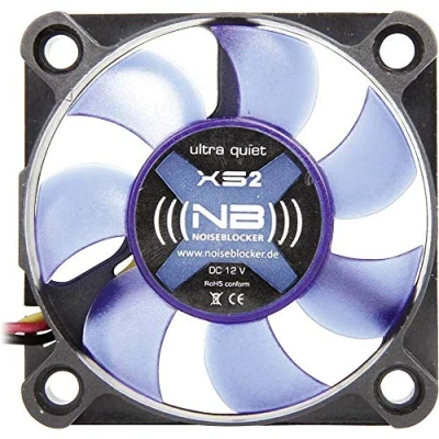 Afbeelding van NoiseBlocker BlackSilent XS2 PC ventilator Zwart, Blauw (doorschijnend) (b x h d) 50 10 mm