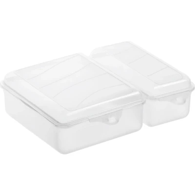 Afbeelding van Rotho Twin Lunchbox 1,05+0,55L Transparant