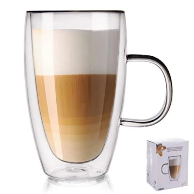 Afbeelding van ORION Theeglas Dubbelwandige Koffieglas Thermoglas Latte Cappuccino Thee 430 ml