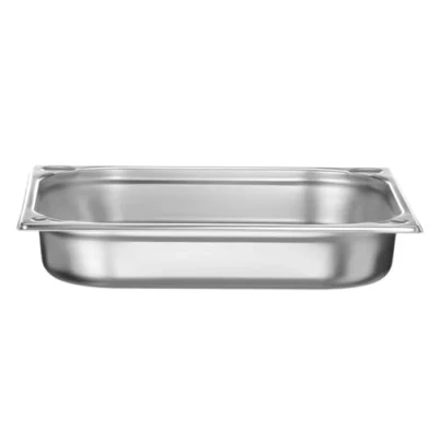 Afbeelding van HENDI Gastronorm container, temperatuurbestendig van 40 tot 300C, geschikt voor ovens, bain marie en vriezers, chafing dishes, geperforeerd, 5L, GN 2/3, 354x325x(H)65mm, roestvast staal