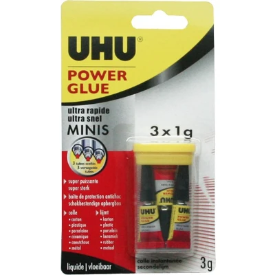 Afbeelding van UHU POWER GLUE mini tubes 3x1g
