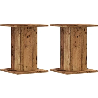 Afbeelding van vidaXL Speakerstandaards 2 st 30x30x40 cm bewerkt hout oud houtkleurig