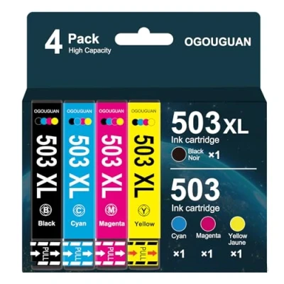Afbeelding van OGOUGUAN 503XL inktpatronen compatibel met Epson 503 XL voor Expression Home XP 5200 5205 XP5200 XP5205 Workforce WF 2960 2965 WF2960 WF2965 2960DWF 2965DWF (4 verpakkingen en.)
