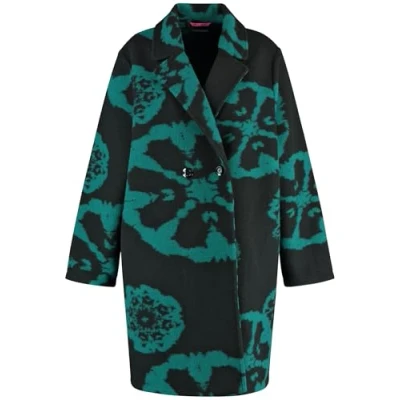 Afbeelding van Samoon Halflange jas, Dames, Maat: 50, Black gemustert