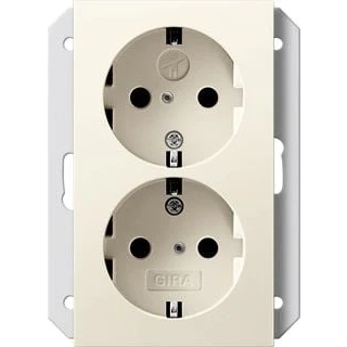 Afbeelding van Gira Systeem 55 wandcontactdoos randaarde 16A 250V 2 voudig creme