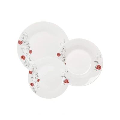 Afbeelding van Bella Fiore Premium 18 Delige Bordenset van Porselein Serviesset met Uniek Design AR 78