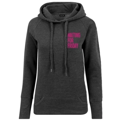 Afbeelding van Mister Tee Waiting FOR Friday Hoodie, Dames, Maat: XS, Charcoal