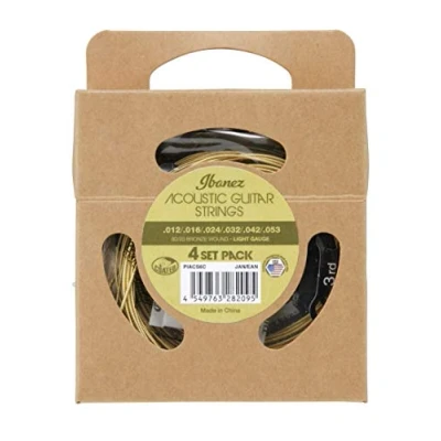 Afbeelding van Ibanez PIACS6C 80/20 Bronze Wound Light snaren voor akoestische westerngitaar (4 sets)