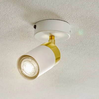 Afbeelding van Eko Light Plafondspot Joker, wit/goud, 1 lamp