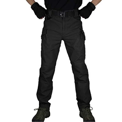 Afbeelding van zuoxiangru Tactische Lichtgewicht Broek voor Heren, Outdoor Werkbroek Krasbestendige Cargobroek Katoen (Zwart, Tag 3XL)