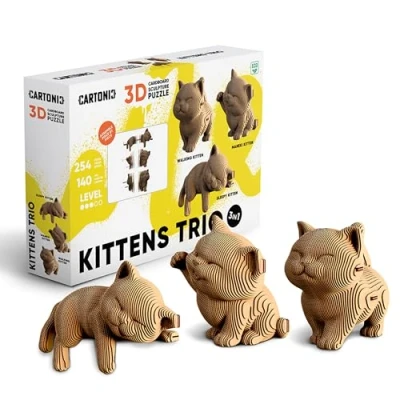 Afbeelding van Cartonic KITTENS TRIO 3D puzzel puzzels DIY kinderen en volwassenen