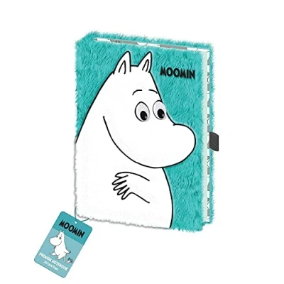 Afbeelding van Grindstore Moomin Notitieboek met harde kaft van imitatiebont, A5, 240 gelinieerde pagina&#039;s (Moomintroll Design) Officiële Merchandise